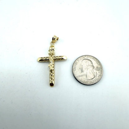 10K Gold Pierced Cross with Jesus