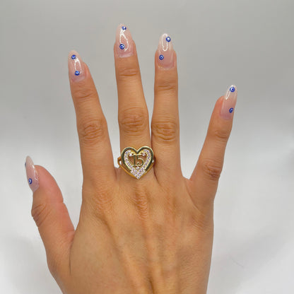 14k Hermosa Pink Cz Heart Quince Ring