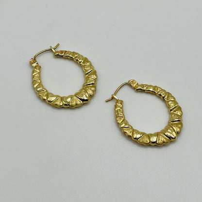10K Gold All Heart Oval Hoops