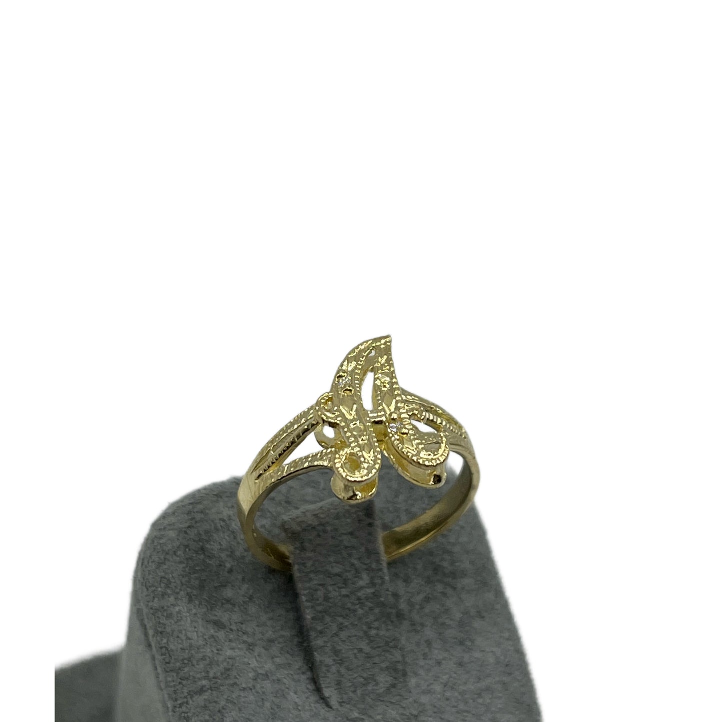 10K Gold 3-D Cursive Initial Ring