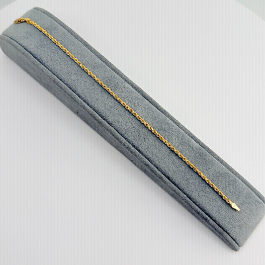 10K Gold 2mm Hollow Rope Bracelet
