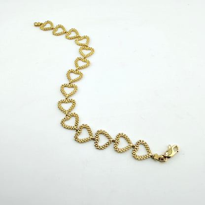 10K Gold RX Open Hearts Bracelet