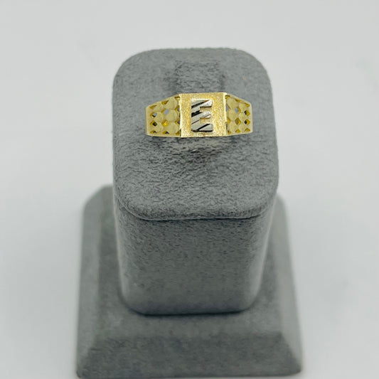 10K Gold Square Initial Ring (small)