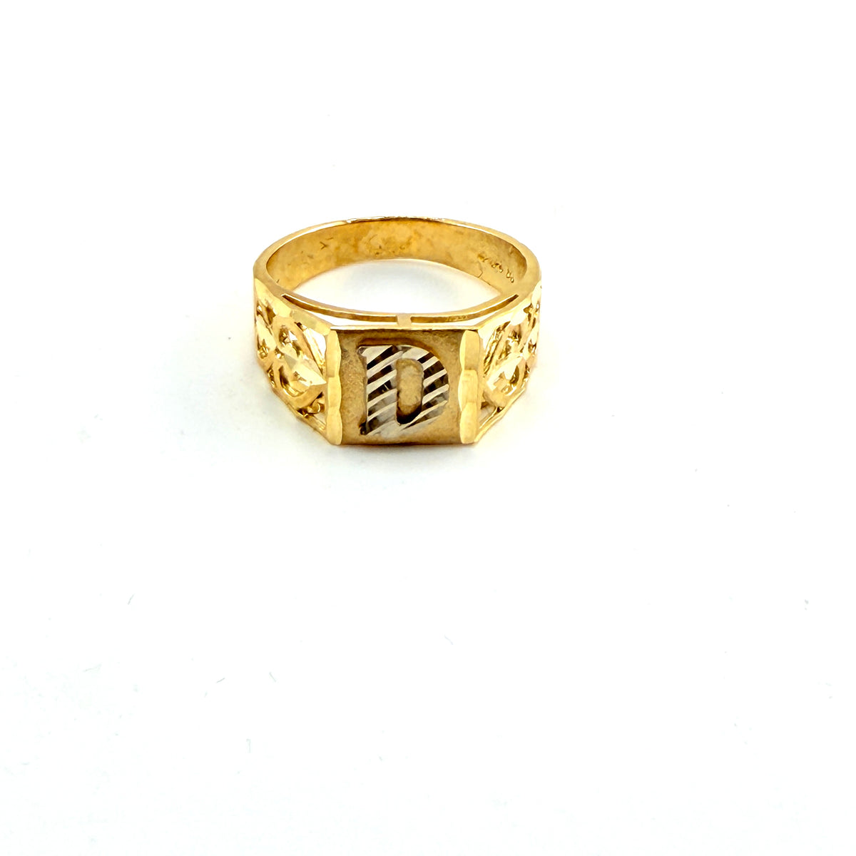 10K Gold Square Initial Ring (medium)