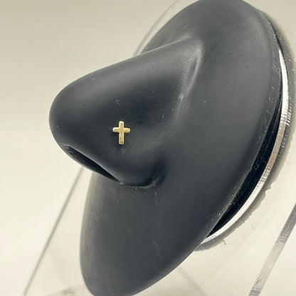 14K Gold Cross Nose Ring