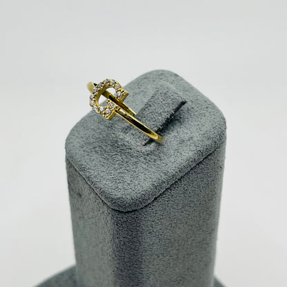 10K Gold CZ Initial Ring