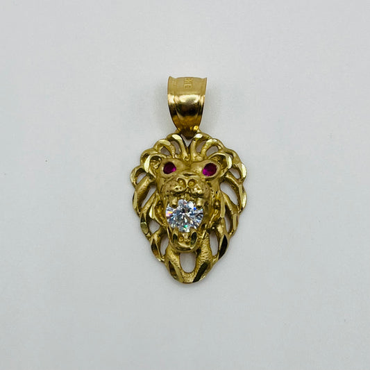 10k Gold Lion Cz Charm