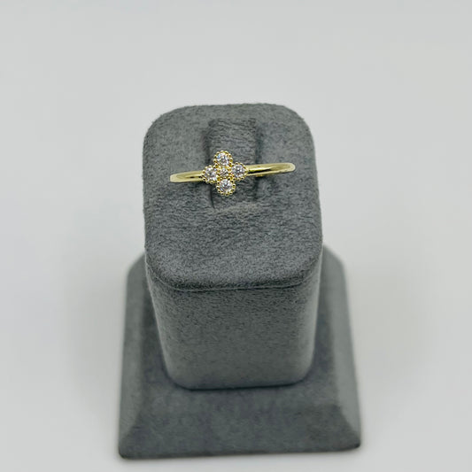 10k Gold Cz Ever-clover Ring