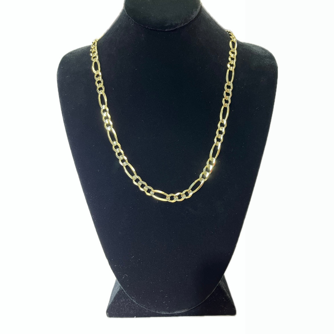 14K Gold Solid Figaro Chain | Width: 7mm