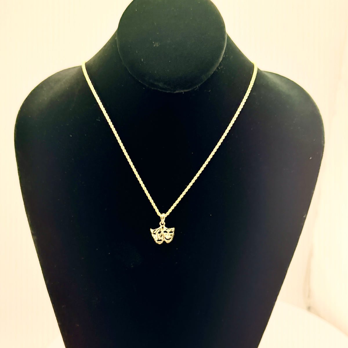 10K Gold Smile Now Cry Later Necklace charm and chain in real gold