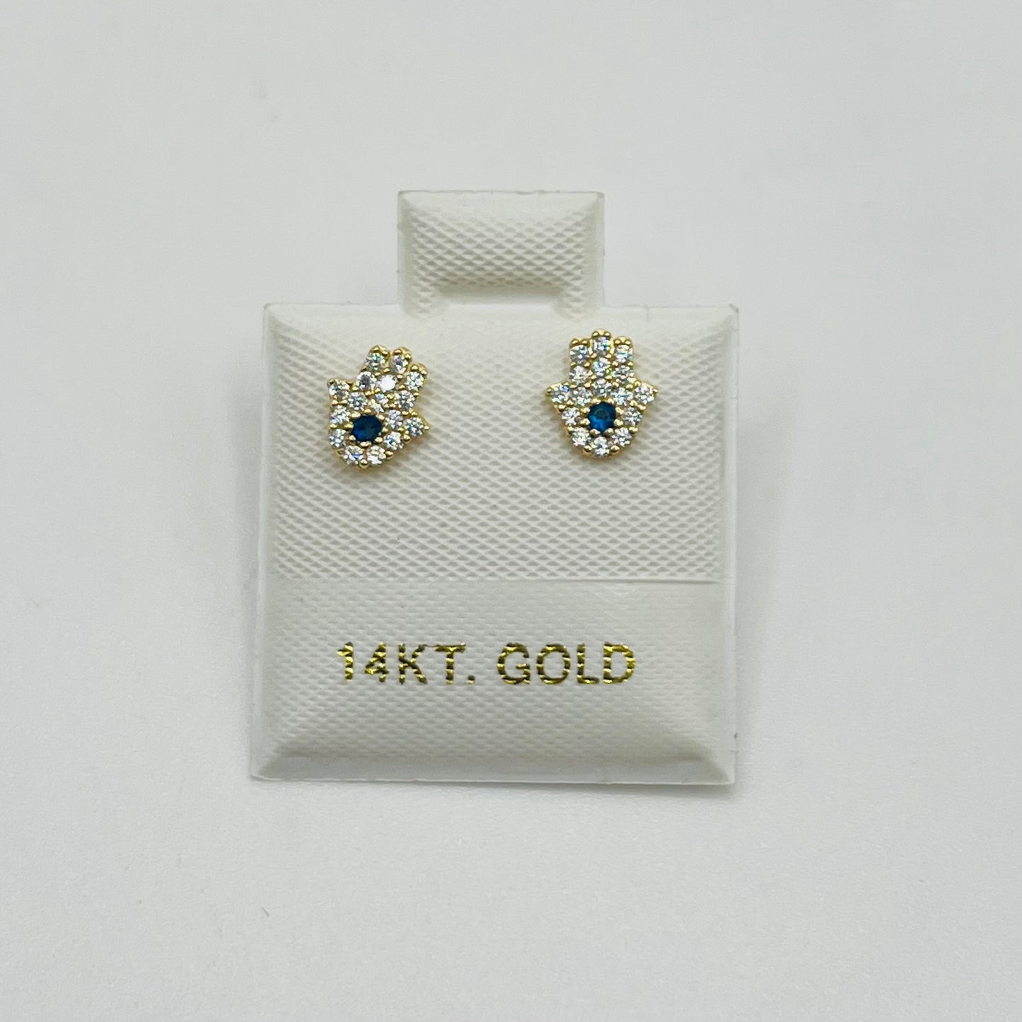 14K Cz Hamza Earrings