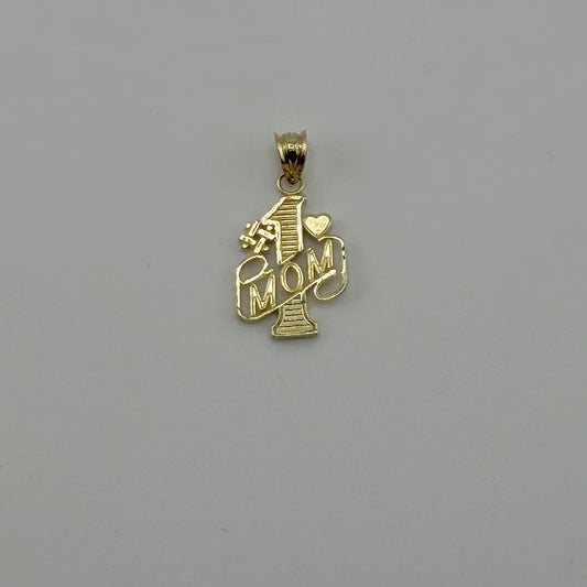 10k Gold #1 Mom Banner Charm