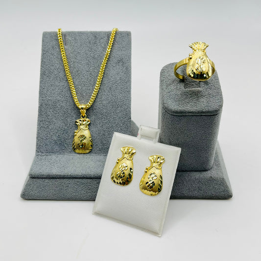 10K Gold Moneybag Set