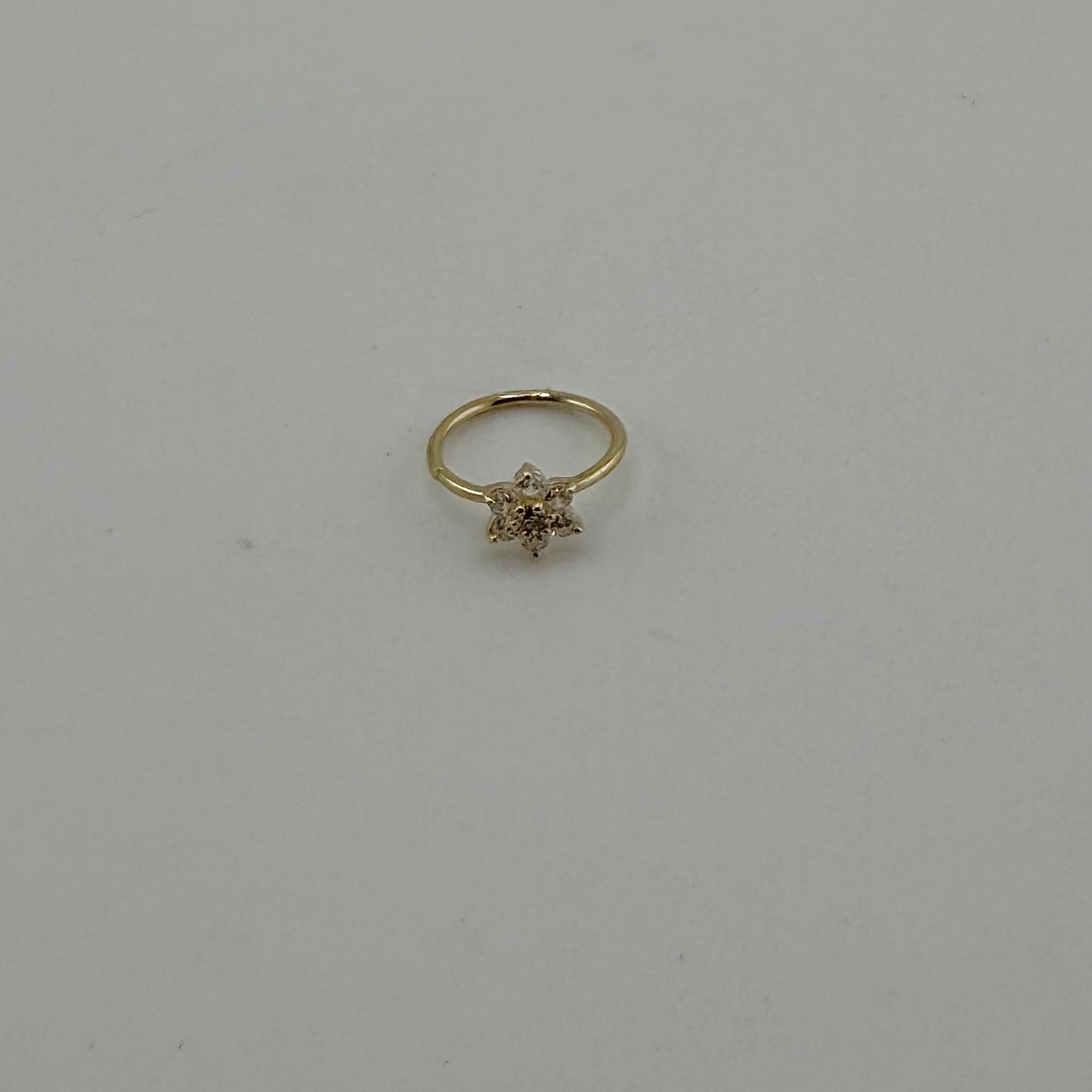 14k Gold Flower Hoop Nose Ring