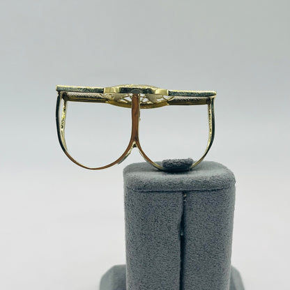 10k Gold Two Finger World Is Yours Ring