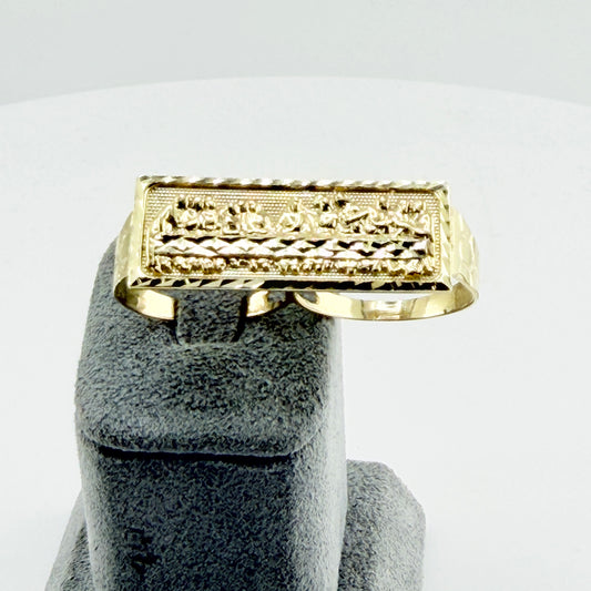 10K Gold Two Finger Last Supper Ring (Medium)