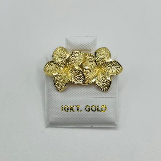 10k Gold XL Hibiscus Earrings