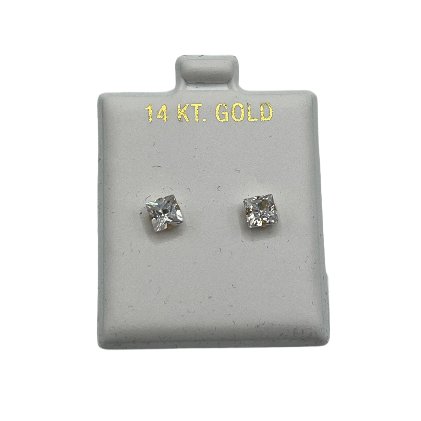 14K Gold Princess Cut Studs (5mm)