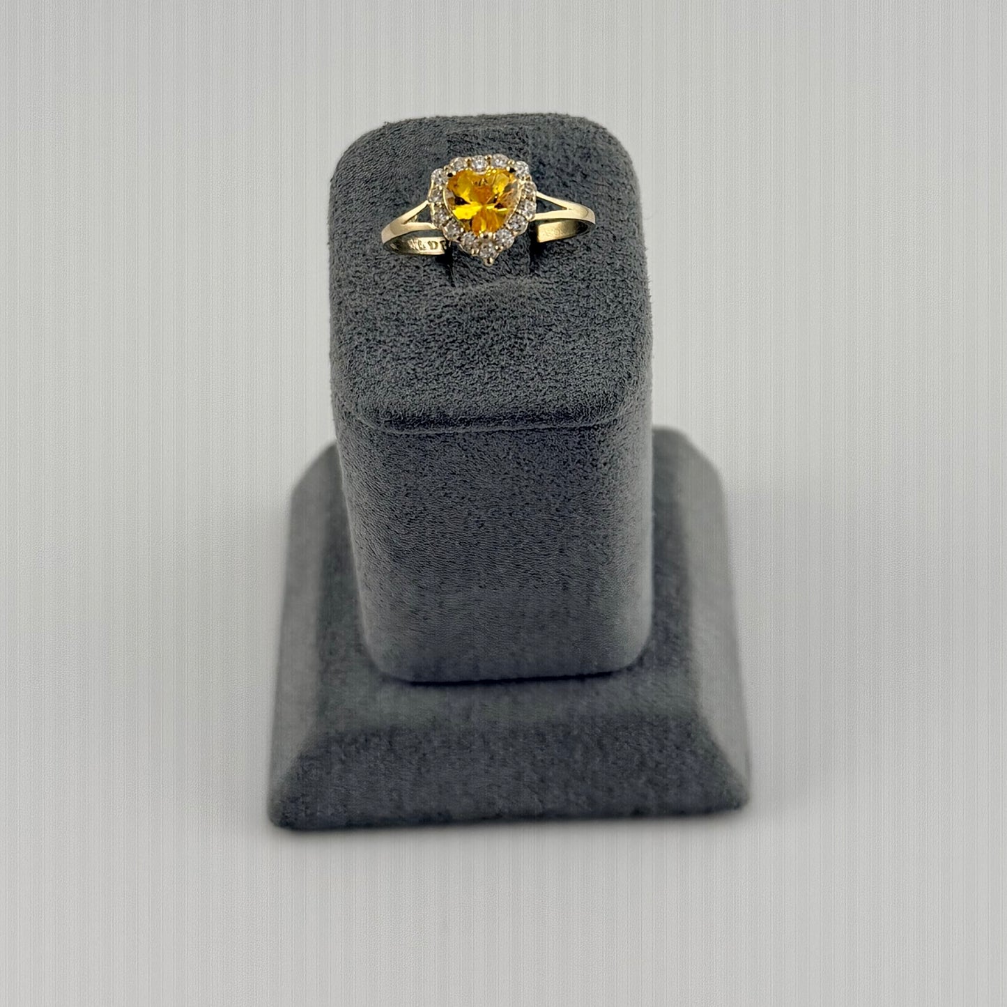 10k Gold CZ Heart Birthstone Rings
