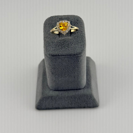 10k Gold CZ Heart Birthstone Rings