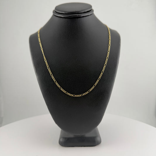 10k Gold 2mm Hollow Figaro Chain