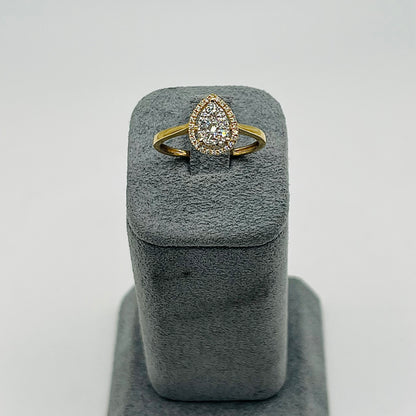 14k Gold Natural Diamond Velour Spark Ring