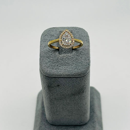 14k Gold Natural Diamond Velour Spark Ring