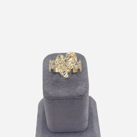 10K Gold Fancy  Heart Nugget Ring