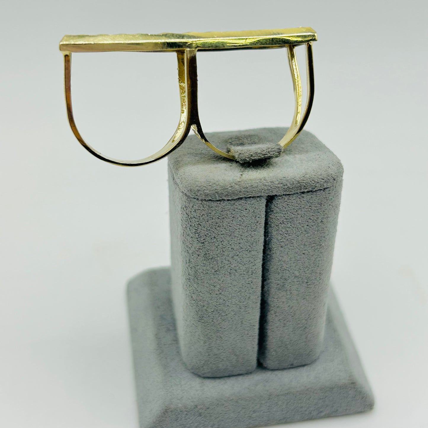 10K Gold 2-Finger Square Last Supper Ring