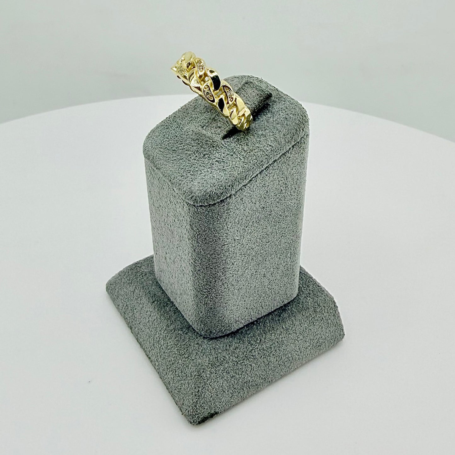 10k Gold Cz Cuban Band Ring
