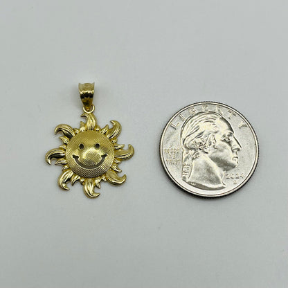 10k Gold Smiling Sun Charm