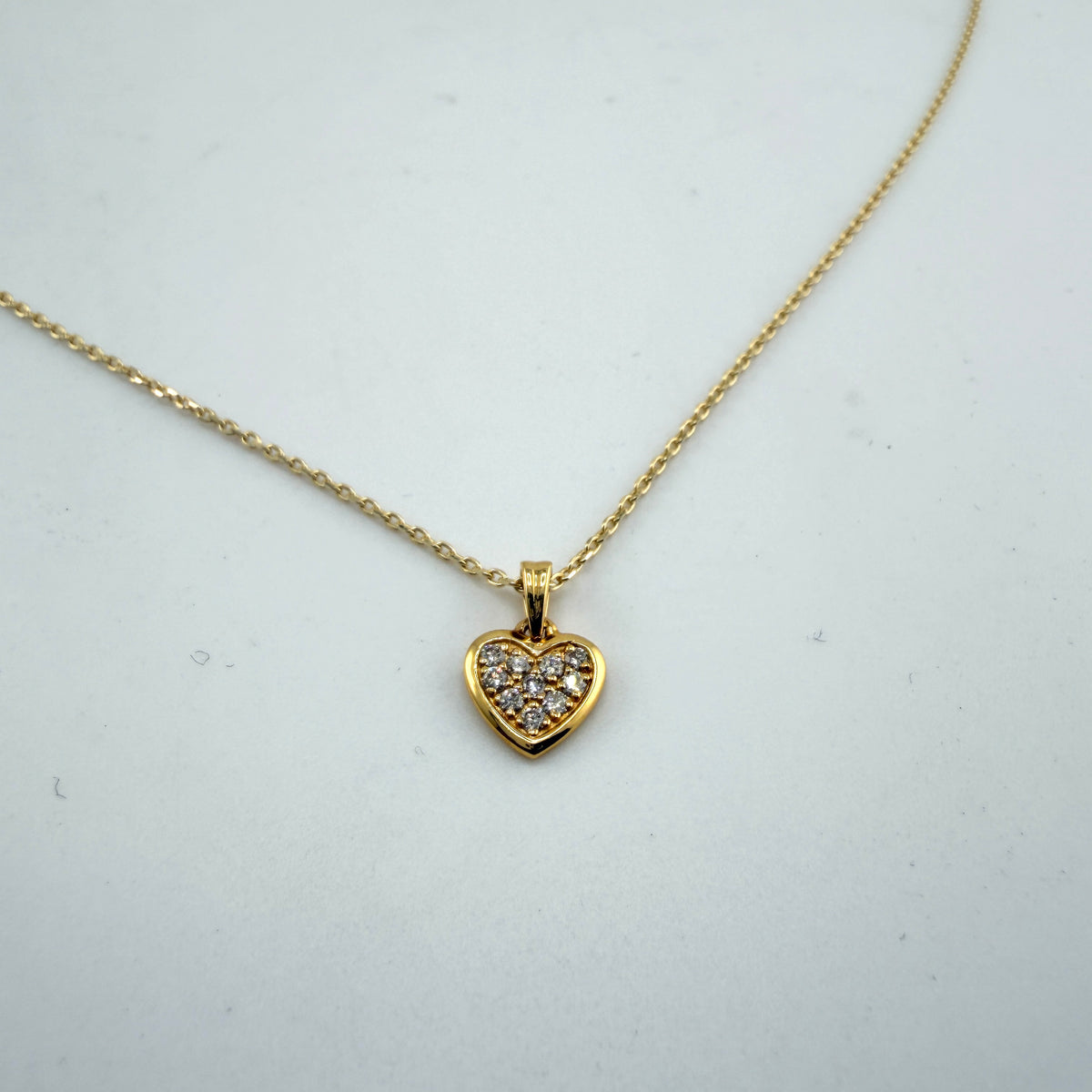 Natural Diamond 14k Gold Filled Heart Necklace Set