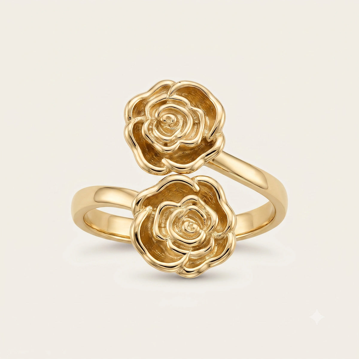 10K Gold Double Rose Ring
