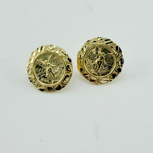 10K Gold Centenario Nugget Earrings