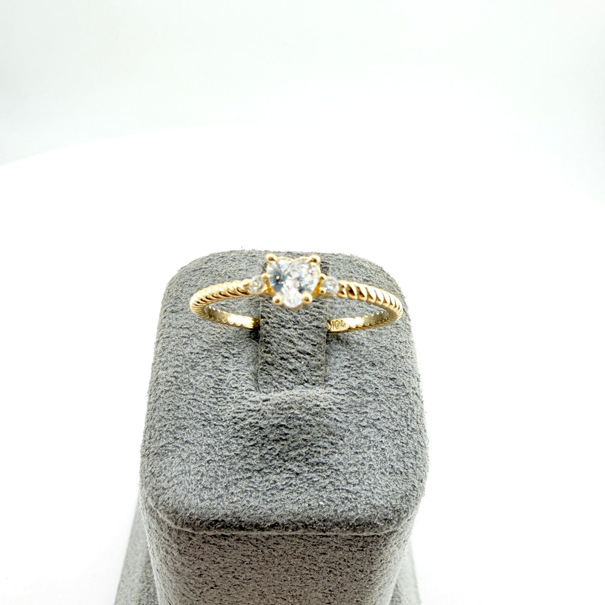 10K Gold Mini Lux CZ Heart Ring