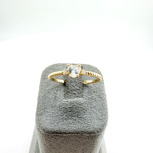 10K Gold Mini Lux CZ Heart Ring