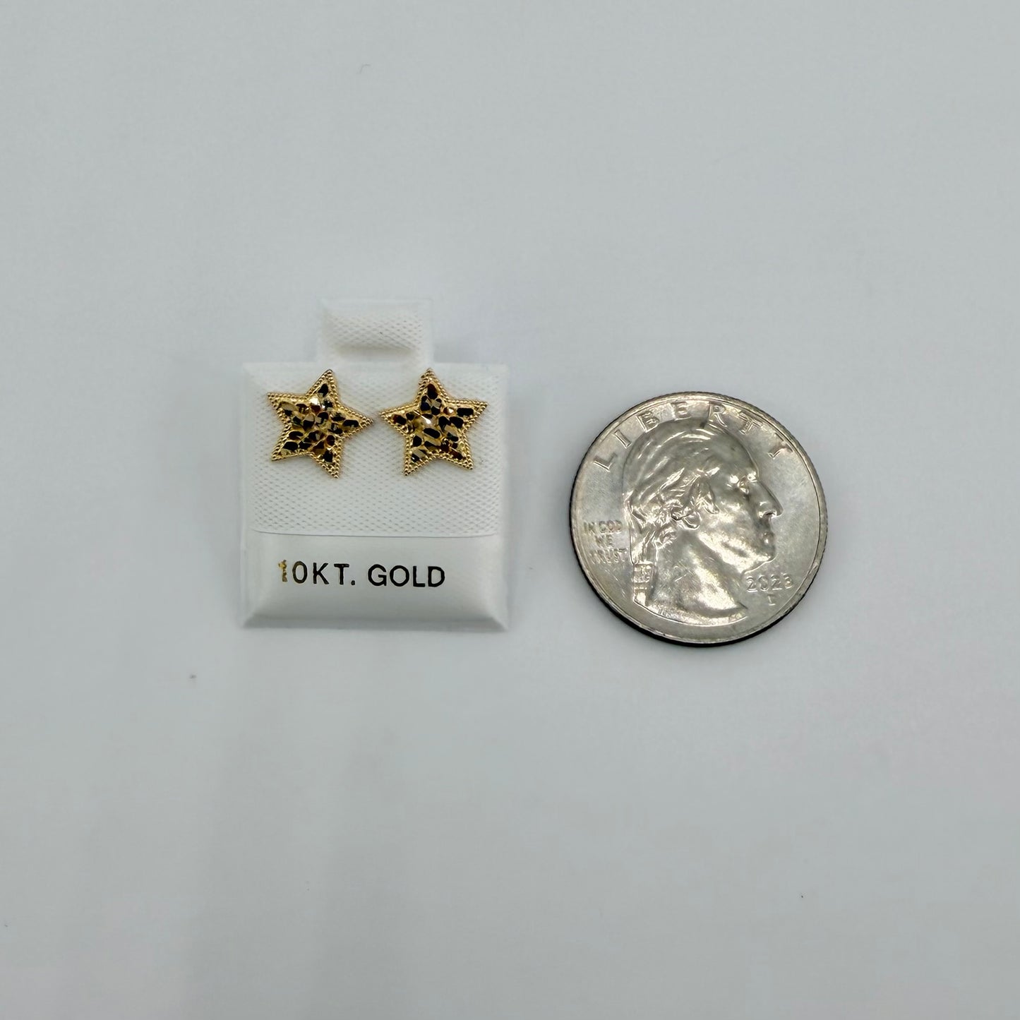 10k Gold Classic Nugget Star Earrings