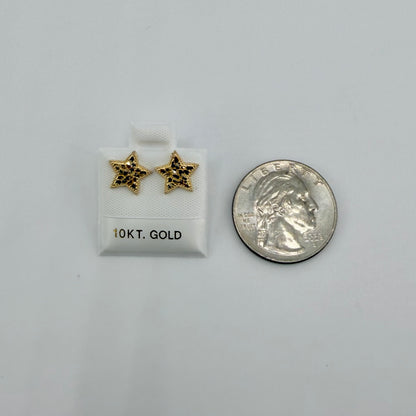 10k Gold Classic Nugget Star Earrings