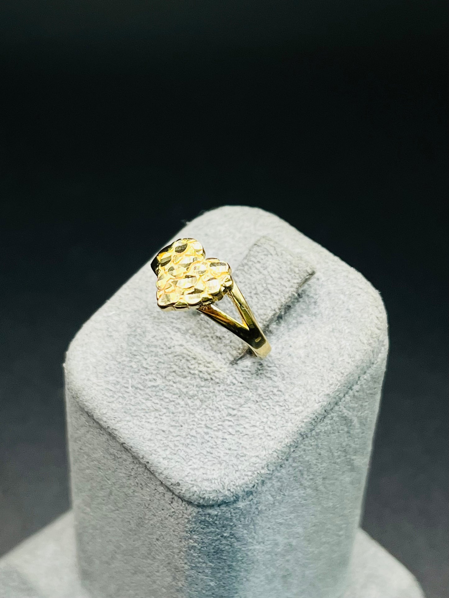 14K Gold BABY Heart Nugget Ring (Small ~8mm / Size 3 or 4 only)