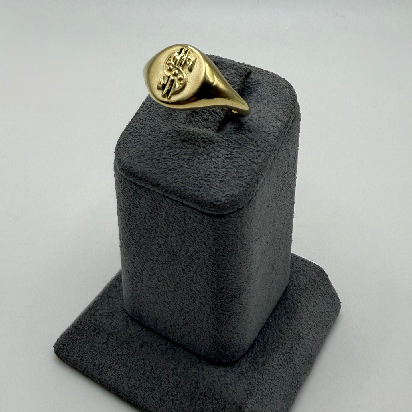 10k Gold Matte Money-Sign Ring