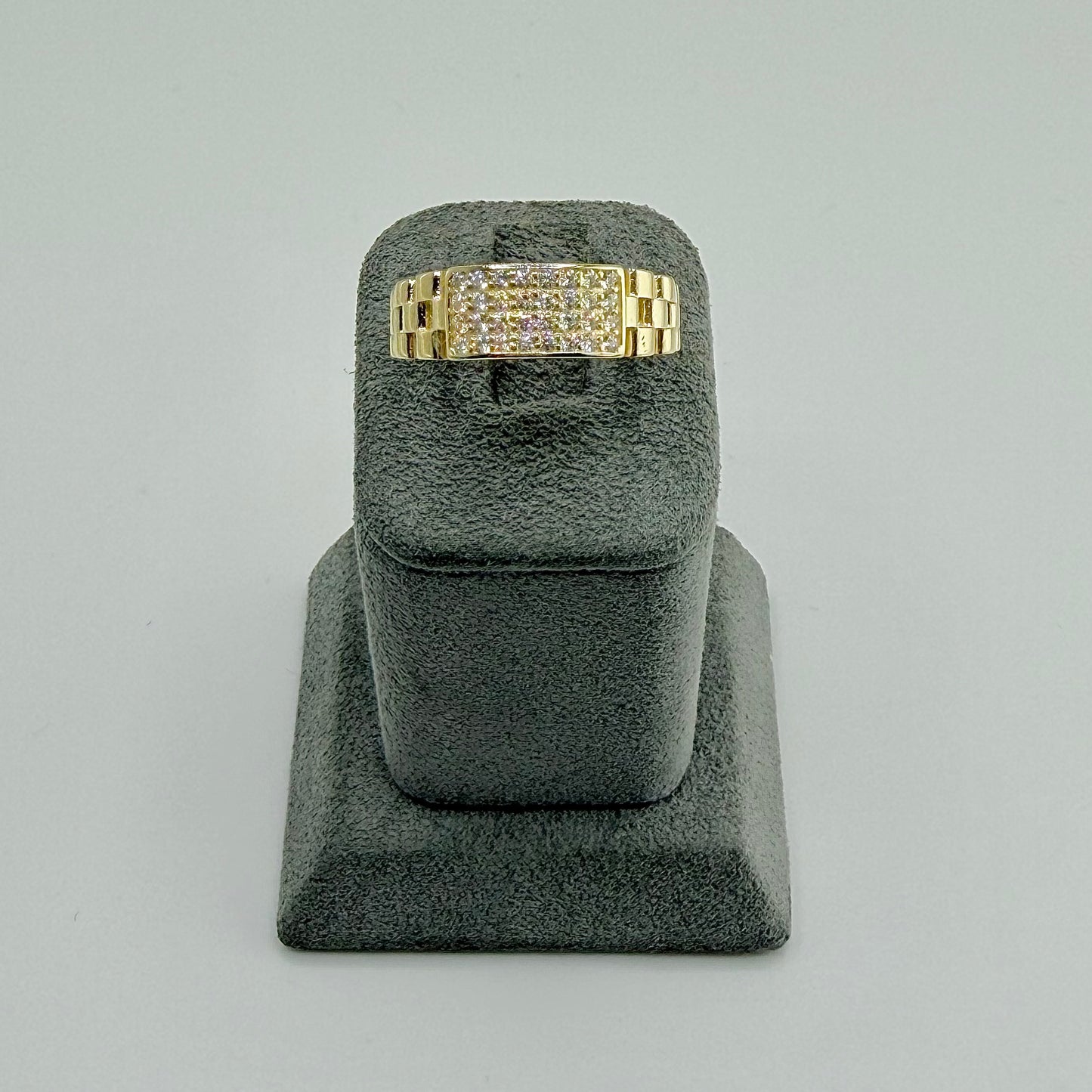 10k Gold CZ Square Rx Ring