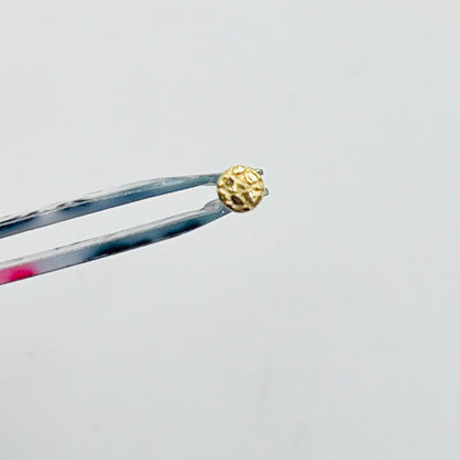 14K Gold Round Nugget Nose Ring