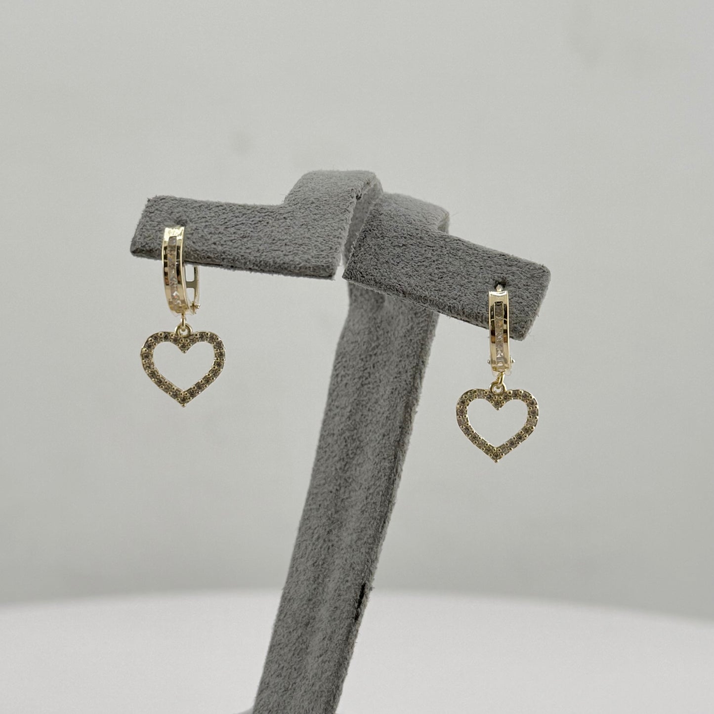 10k Gold Open Heart Cz Baby Hoops