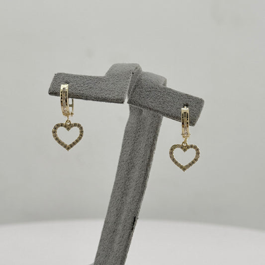 10k Gold Open Heart Cz Baby Hoops