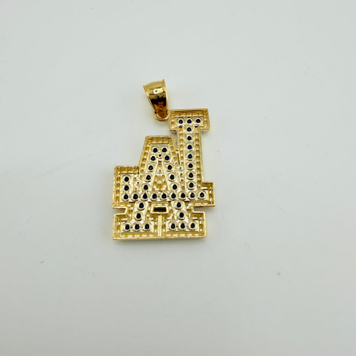 10K Gold Blue LA Pendant