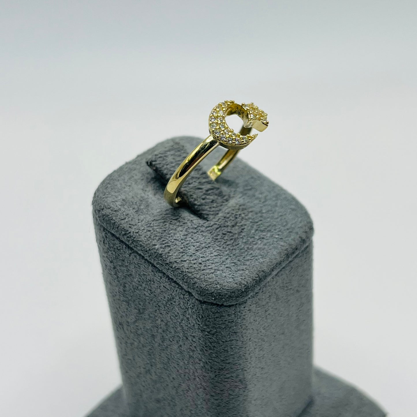 10k Gold Moon and Stars CZ Ring Small