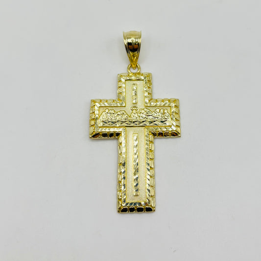 10k Gold Nugget Last Supper Cross (L)