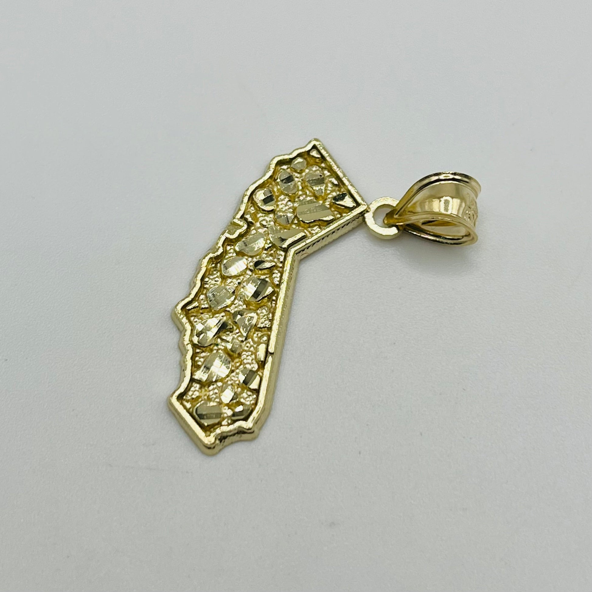 10K Gold Cali Nugget Pendant | Face Size: 24mm
