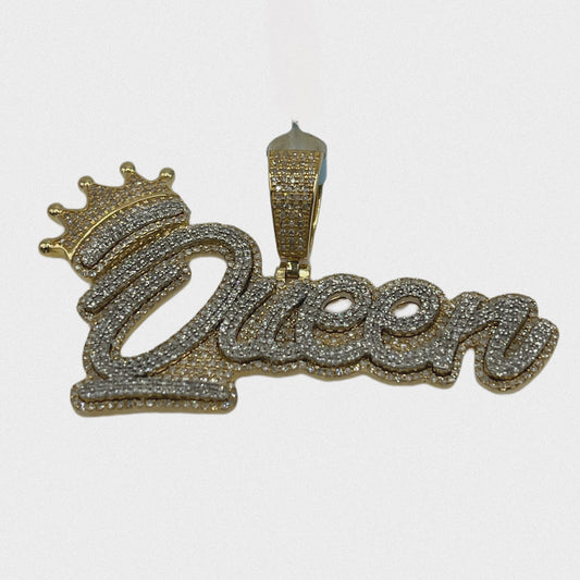 10K GOLD DIAMOND NAMEPLATE WITH CROWN