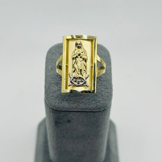 10k Gold Square Virgin Mary Ring
